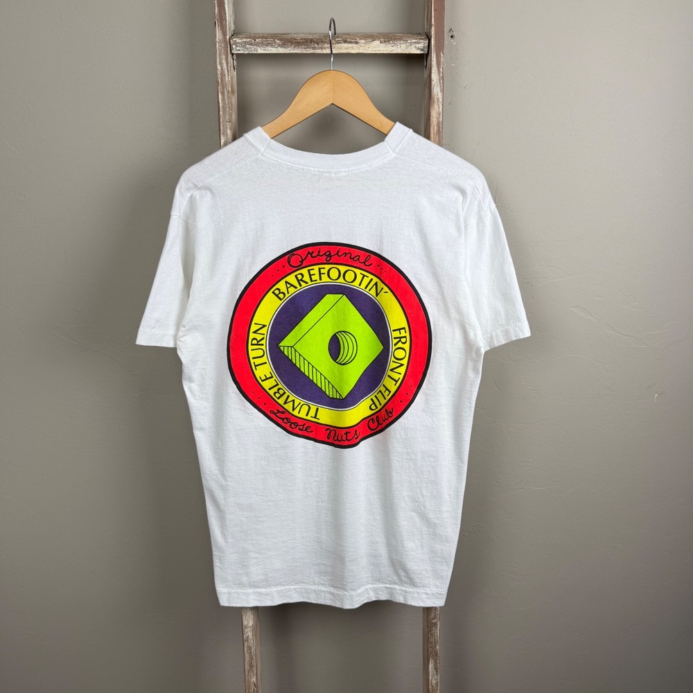 Vintage‎ 90s Straight Line Loose Nuts Club White T Shirt size Med, USA